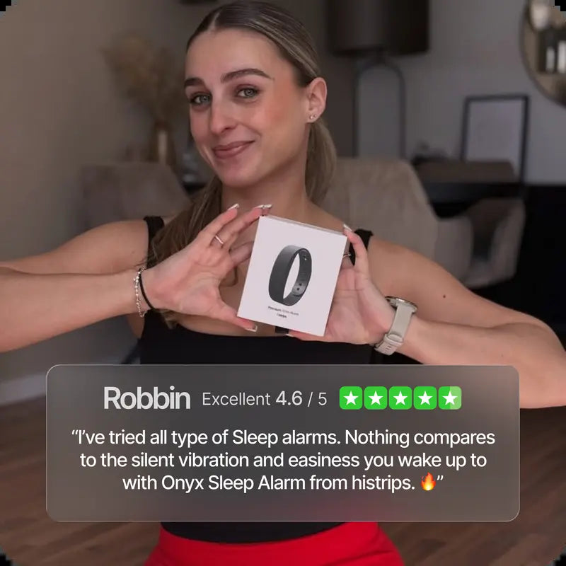Onyx Silent Vibration Wrist-Worn Device - Alarm for Waking Up, Partner-Disturbance-Free for Heavy Sleepers, 2 Intensity Levels, up to 3 Alarms, 14+ Day Rechargeable Battery, Cool Gadgets for Adults, Gifts for Him, Gifts for Adults