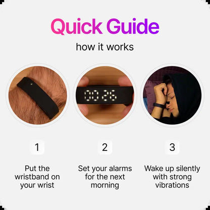 Onyx Silent Vibration Wrist-Worn Device - Alarm for Waking Up, Partner-Disturbance-Free for Heavy Sleepers, 2 Intensity Levels, up to 3 Alarms, 14+ Day Rechargeable Battery, Cool Gadgets for Adults, Gifts for Him, Gifts for Adults