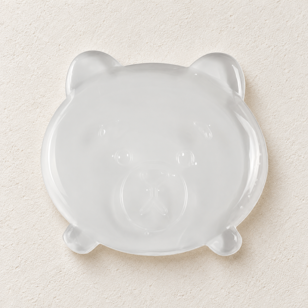 Clear bear-shaped silicone wall protector by Kindwall, cute for kids' rooms