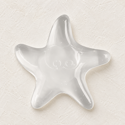 Clear sea star-shaped silicone wall protector by Kindwall, cute for kids' rooms