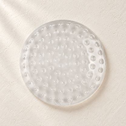 Clear round textured silicone door knob wall protector by Kindwall